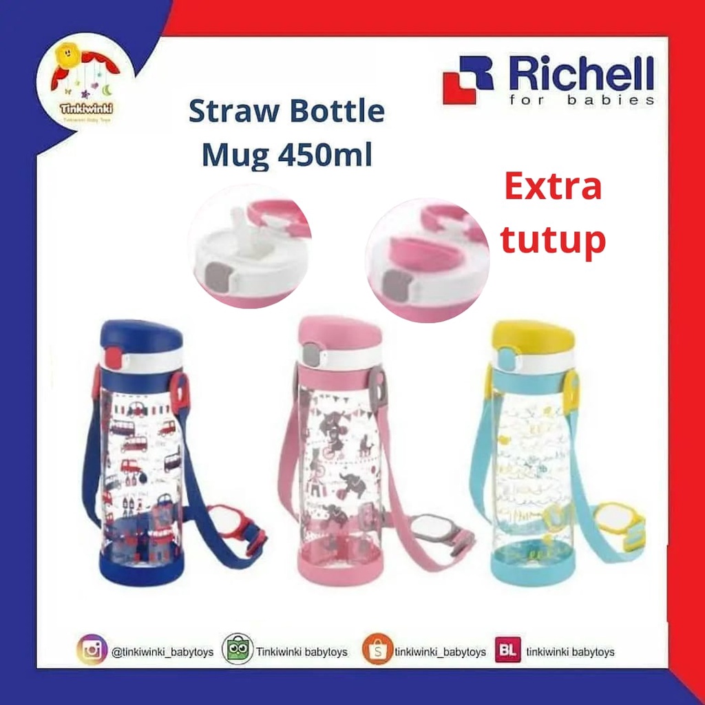 Richell Straw Bottle Mug 450ml