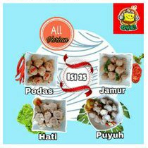 

PENTOL BAKSO ISI JAMUR, ISI HATI, ISI TELOR PUYUH, PEDAS, ISI KEJU