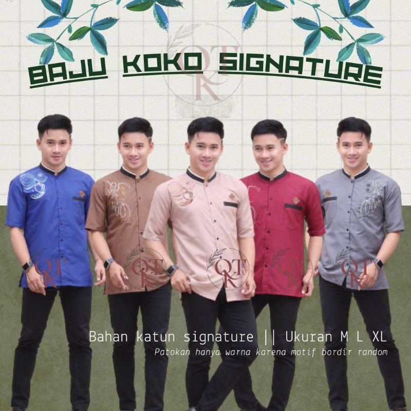 Baju Koko Dewasa Terbaik Polos Adem Simple Bordir Exclusive T3R0 Mewah Premium Motif Best Seller Tre