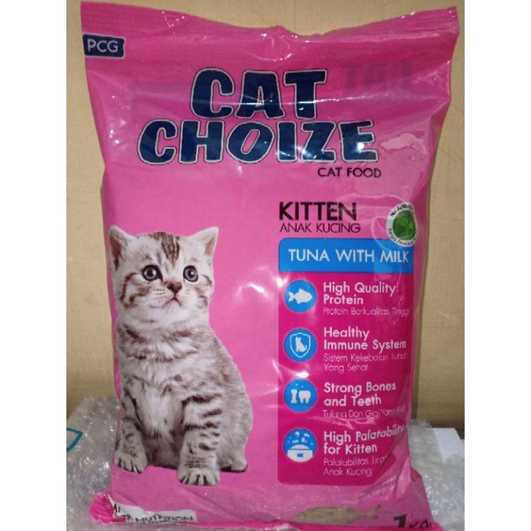 cat choize kitten 1kg   makanan anak kucing varian   tuna with milk dan salmon with milk