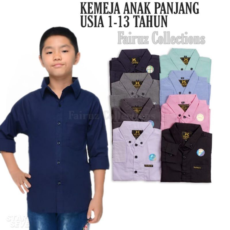 Baju kemeja anak laki laki Import 1-12 tahun Bayi Cowok Lengan Panjang