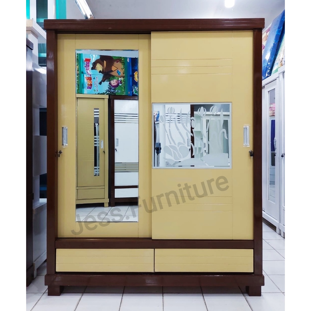 Lemari Baju 2Pintu Jumbo , Lemari Baju 2Pintu Gamis , Lemari Pakaian 2Pintu Sliding JUMBO KAYU , Lem