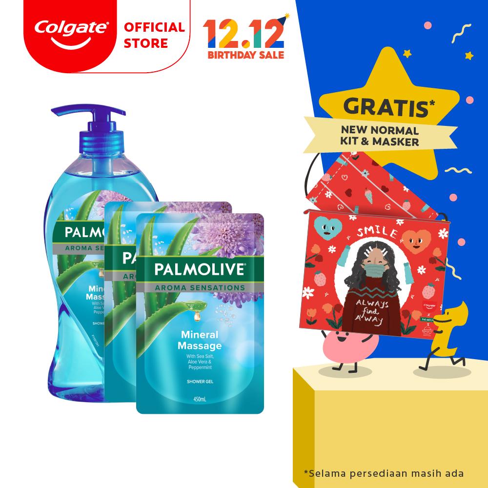 [Exclusive Kelly's Co Bundle Merchandise] Palmolive Sabun Mandi Aroma Sensations Mineral Massage 750