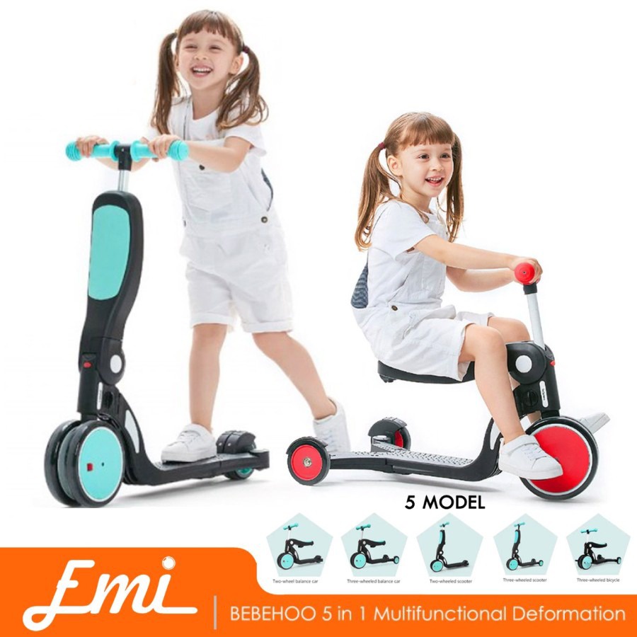 Scooter Sepeda Anak Bebehoo 5 in 1 Multifunctional Deformation