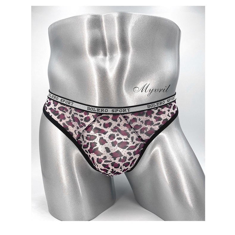 (COD)) Celana Dalam Pria Thong Tipis Leopard Motif Sexy Low Waist U G String Pria Y055