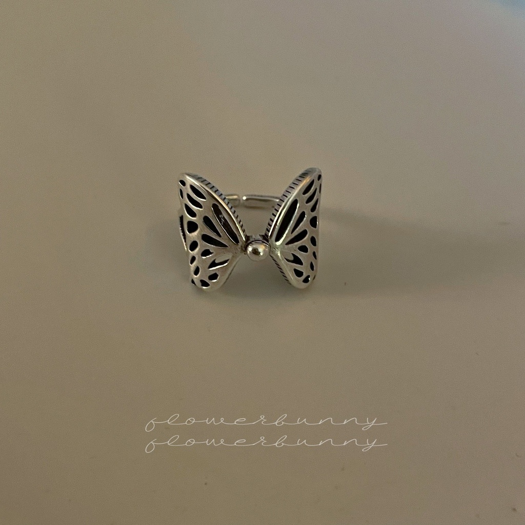 Cincin Model hollow out butterfly Gaya Retro Untuk Wanita