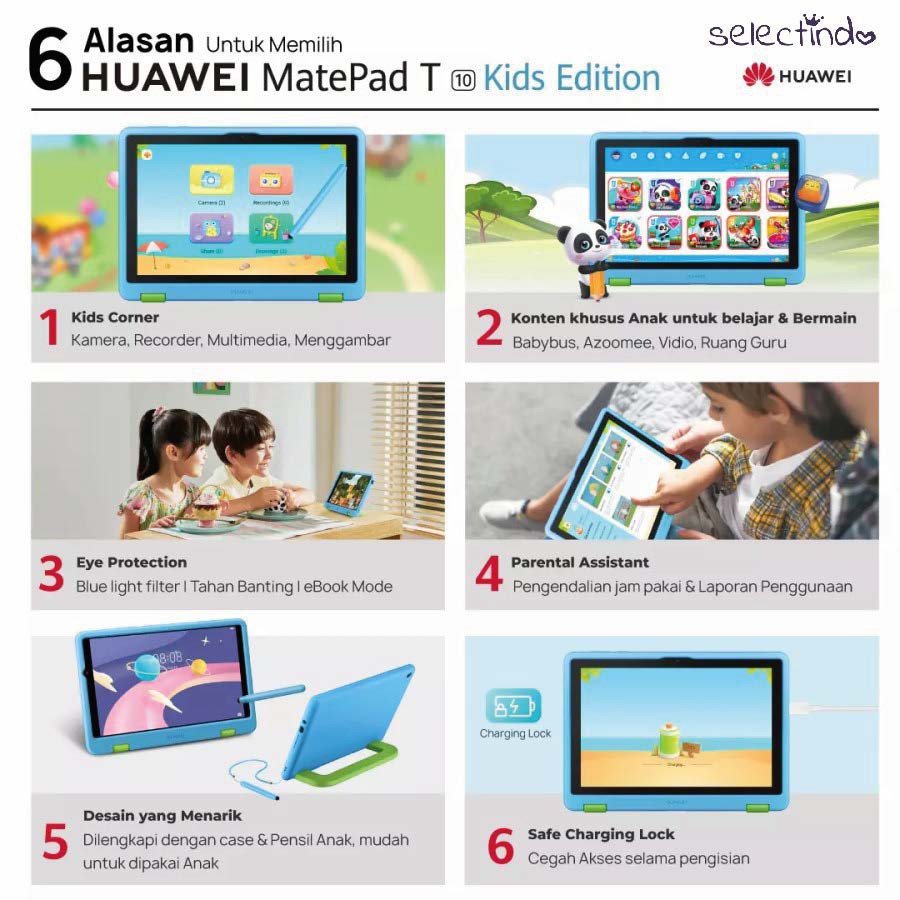 Huawei Matepad SE Kids Edition /Tablet Anak / Kids Tablet / Babybus / Kids Corner / Parent Assit / Eye Comfort 2K Display / Kids Corner / Parental Assistant / Wi-Fi Only