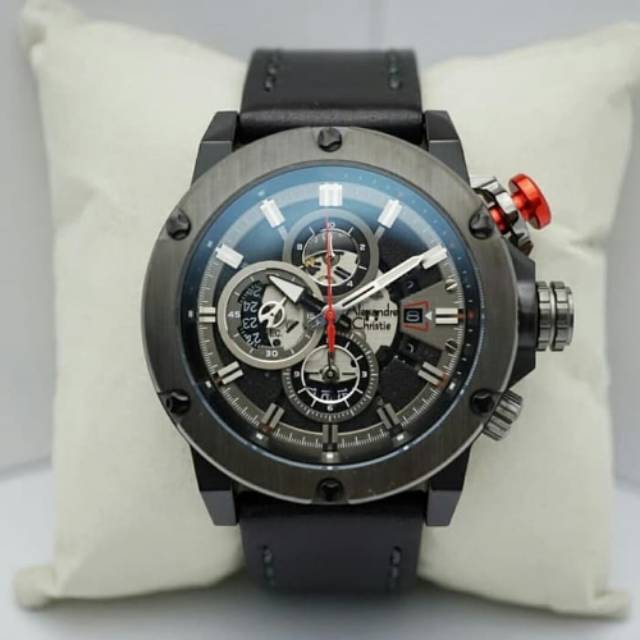 Jam Tangan Pria - Alexandre Christie AC 6491 Black Original - Garansi Resmi