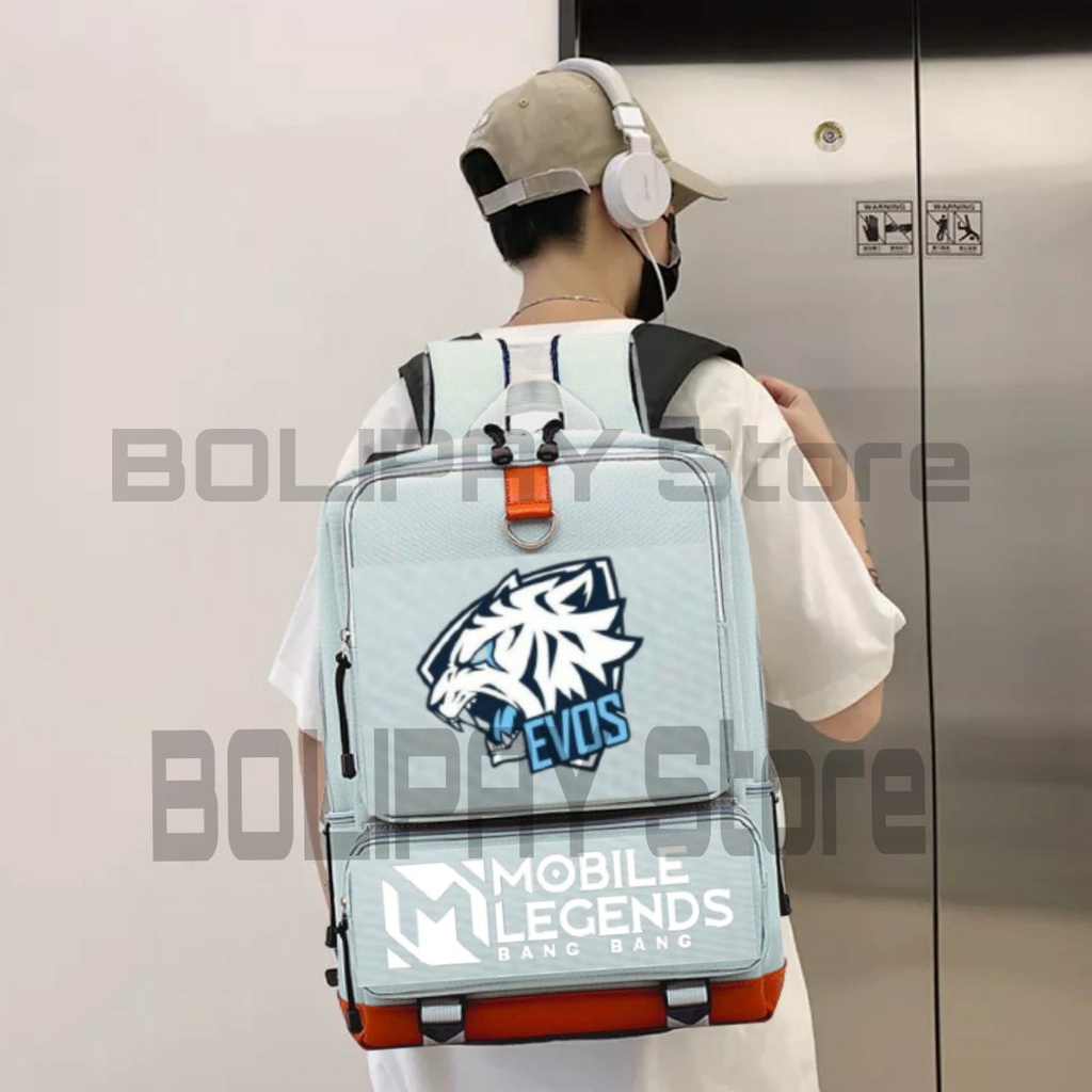 Tas Ransel anak sekolah Laki-laki Tk Sd Smp Gaming Mobile Legend Motif Evos Terbaru 2022 - Ready Merah Hitam Biru