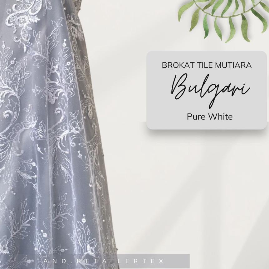 ♡ Premium Brokat Tile Bordir Mutiara Bulgari warna Hijau Avocado ✹