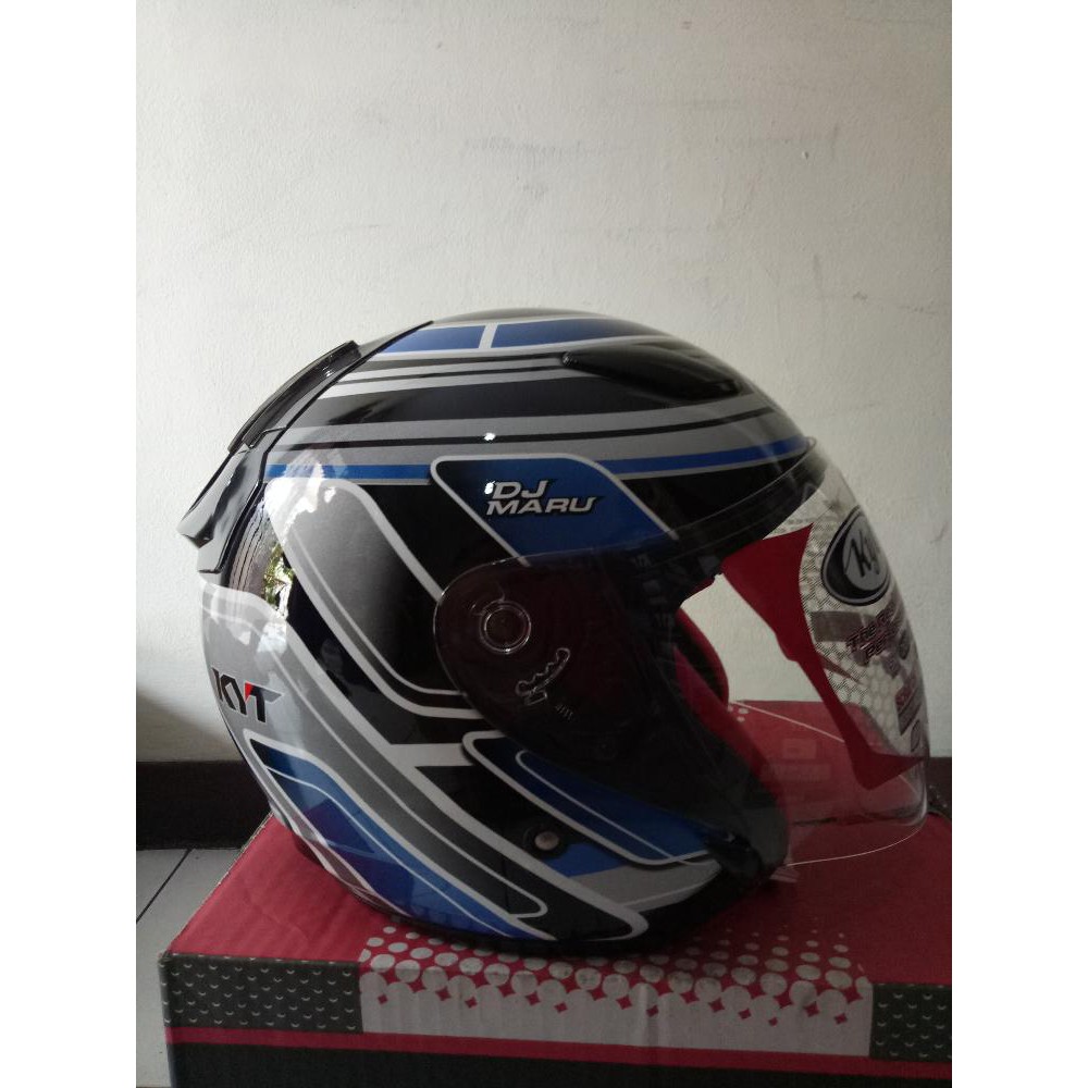 HELM HALFACE KYT DJ MARU MOTIF SERI 12 BLUE (JH)