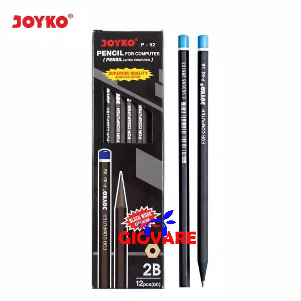 

Pencil / Pensil Joyko P-92 / 2B / 1 pcs / Pensil Computer Black wood Kualitas Super