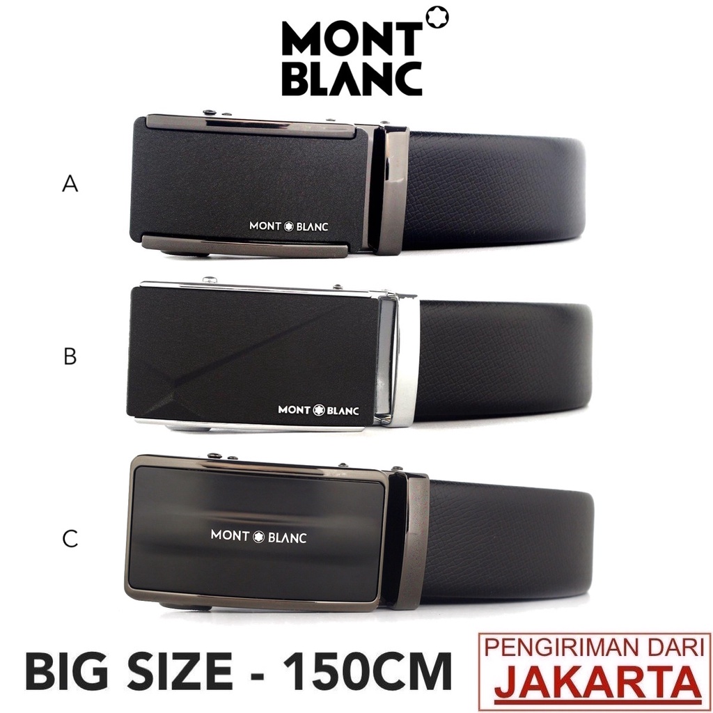 PROMO FREE ONGKIR GOJEK READY GESPER IKAT PINGGANG KULIT PRIA REL OTOMATIS | MONTBLANC REL BLACK CMP