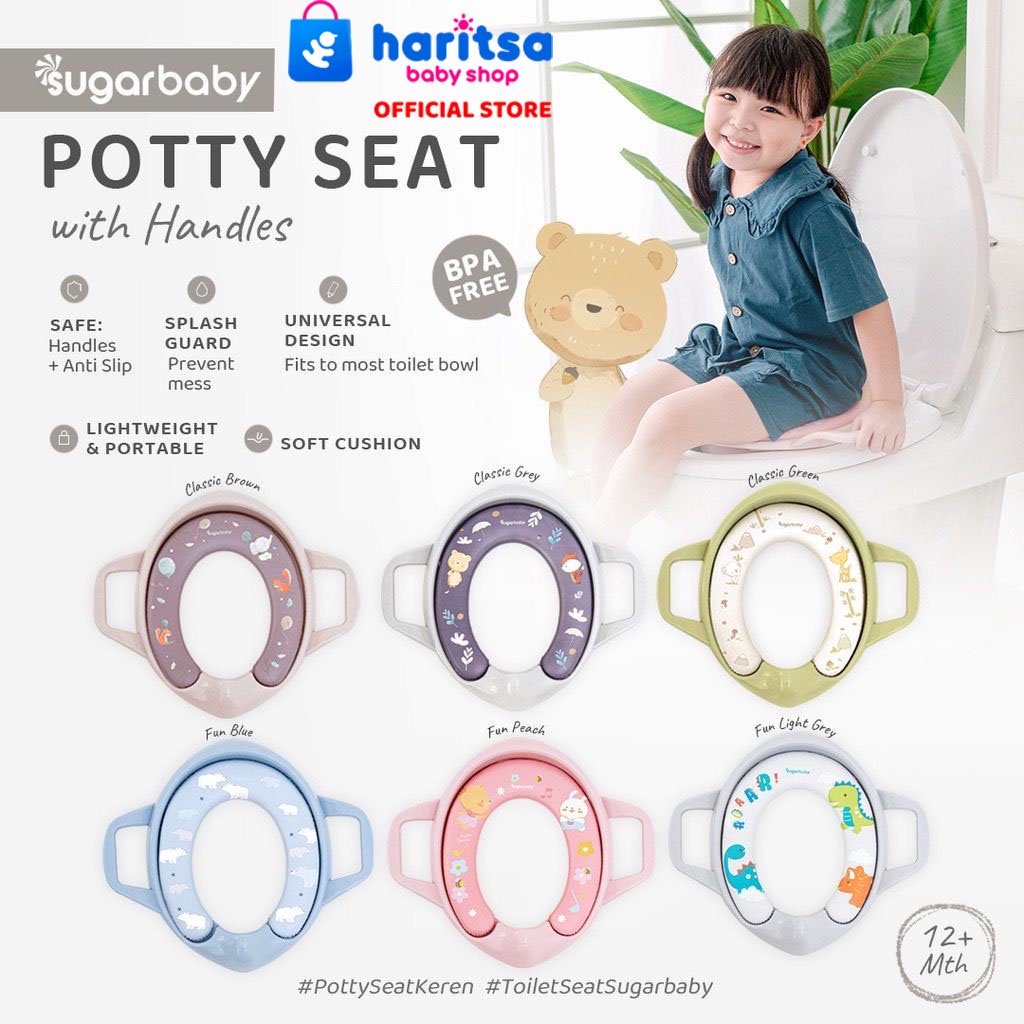 Sugarbaby Potty Seat With Handles &amp; Splash Guard/ Dudukan Toilet Anak Potty Training