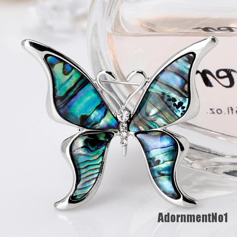 (Adornmentno1) Bros / Pin Butterfly Abalone Aksen Kerang Untuk Perhiasan Pengantin Wanita