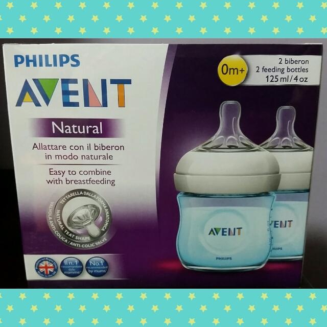 AVENT BTL NAT 125/4OZ BLUE TWIN 692/23