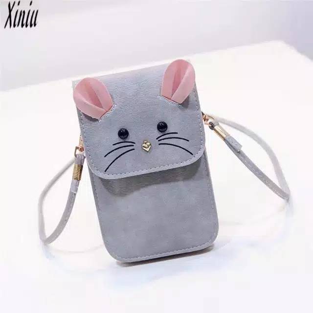 Tas slempang poket mini kucing