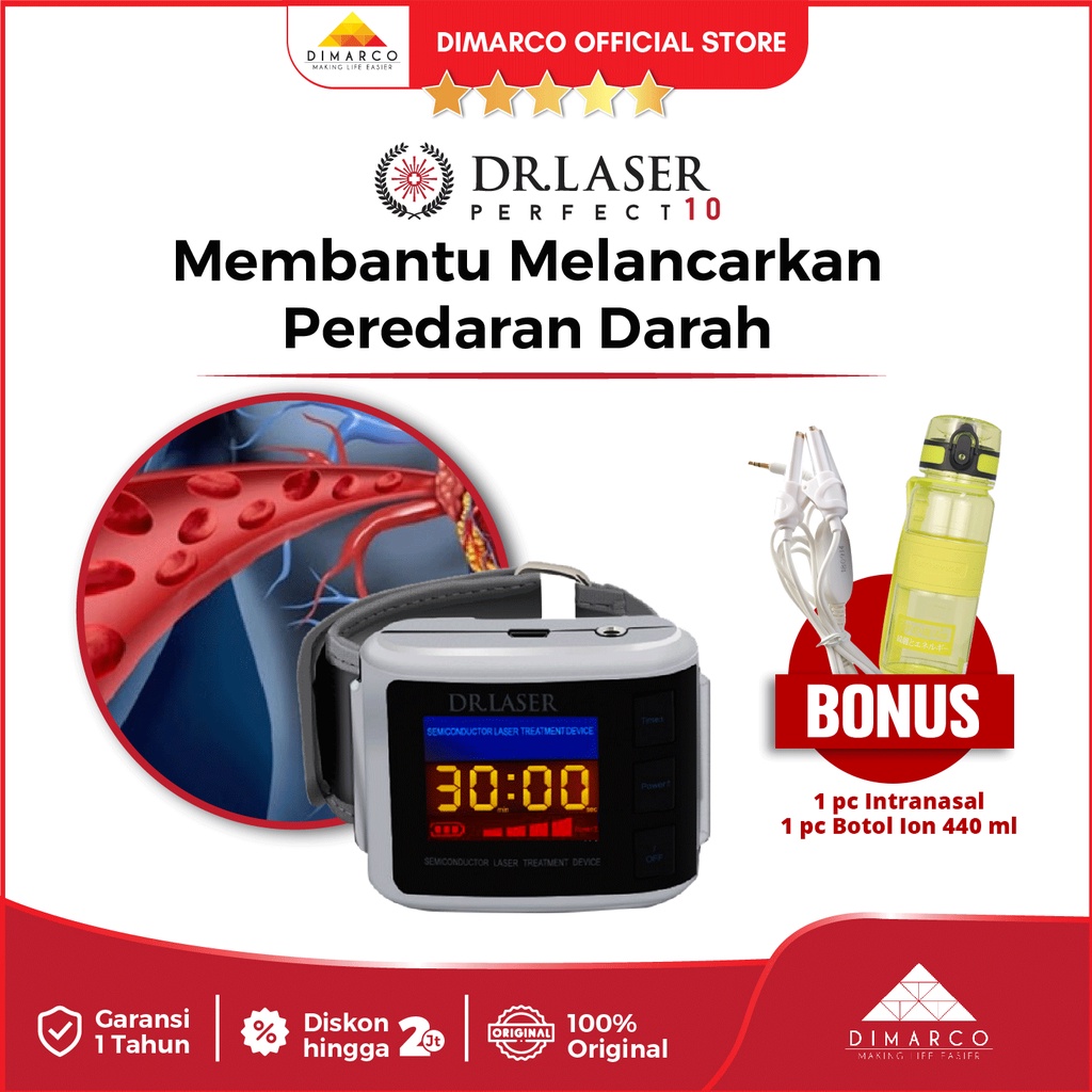 Dr. Laser Perfect 10 - Jam Tangan Kesehatan Terapi Sinusitis, Migran
dan Insomnia