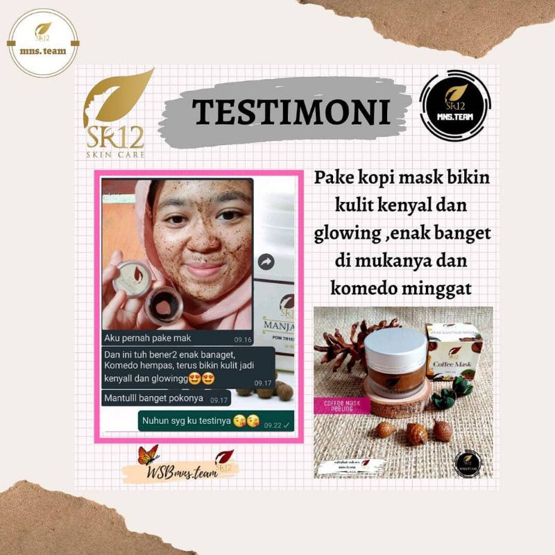 COFFEE MASK PEELING SR12 / PEELING HERBAL SR12/ PEELING KOPI ROBUSTA/ PEELING ALAMI