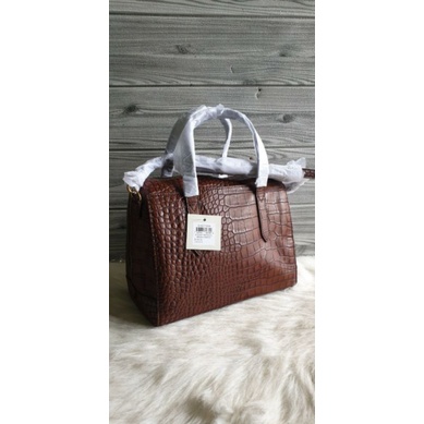 f o s s i l sydney satchel brown croco