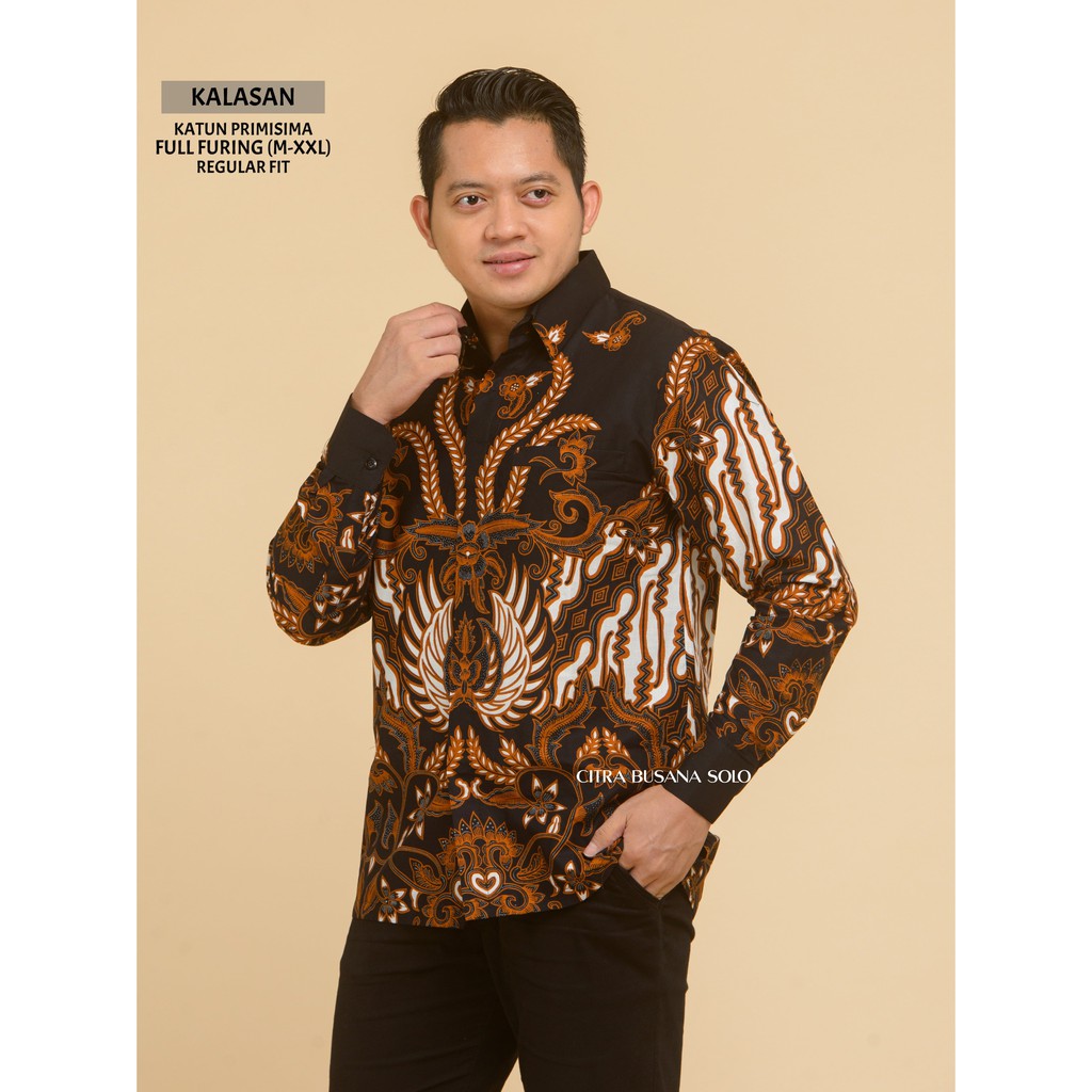 KALASAN Kemeja Batik Pria Lengan Panjang Full Furing Katun Primisima