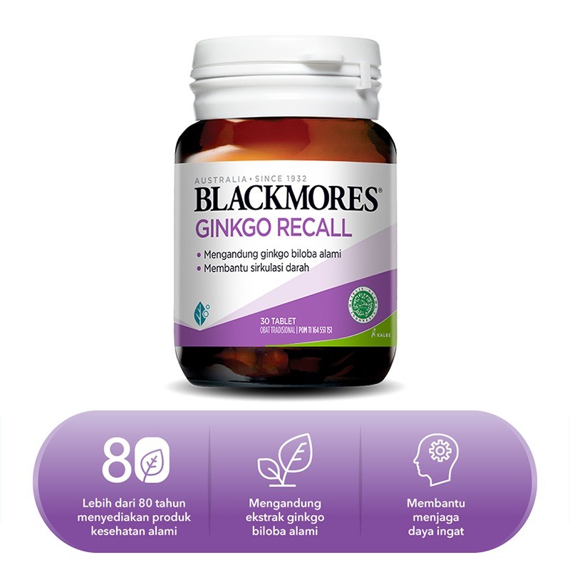 [Hazelcare] Blackmores Ginkgo Action 40 Tablets / Ginkgo Recall 30 Tablets