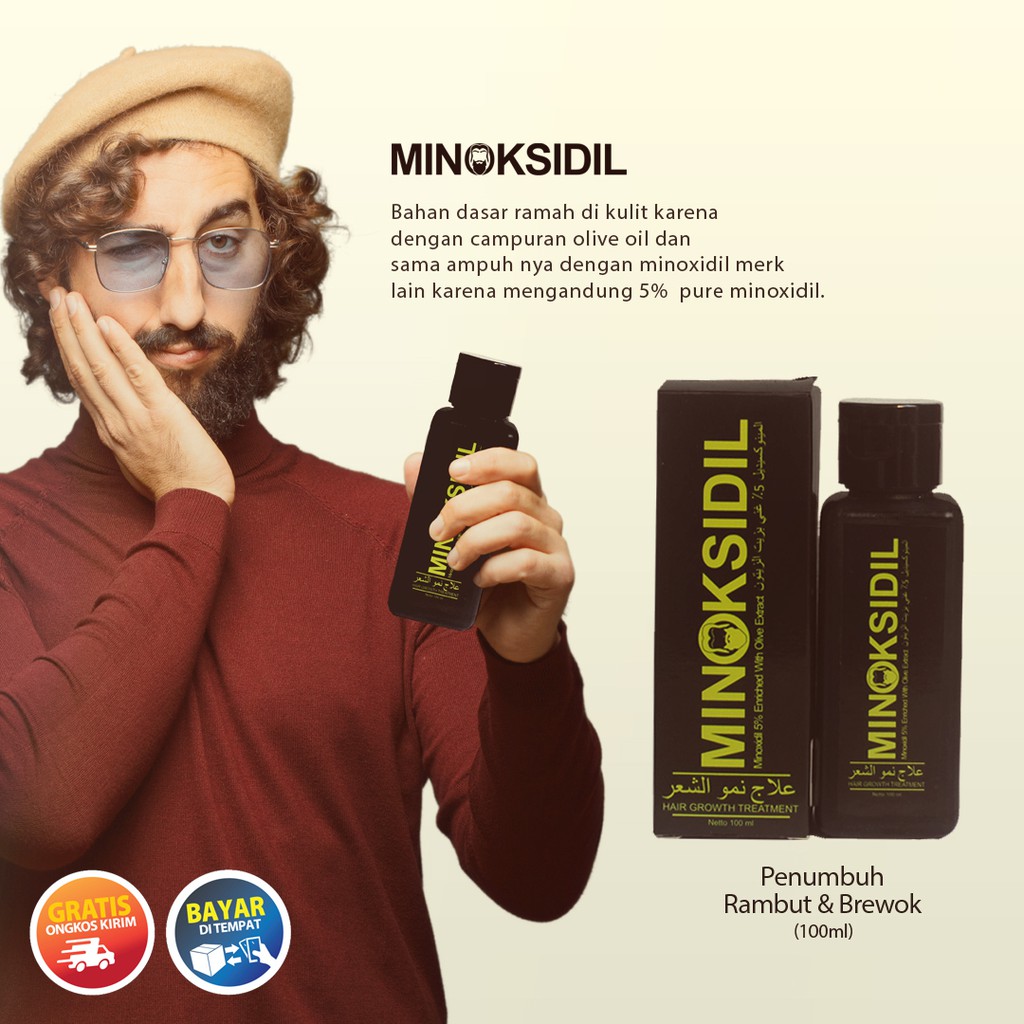 TERLARIS Minoksidil Penumbuh Brewok dan Rambut Tanpa Efek Samping - 100 ml Minoxidil 5% Original