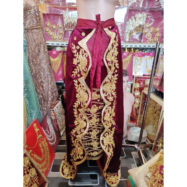 baju penganten Minang Payet Jepang full plus ekor panjang alias buntut