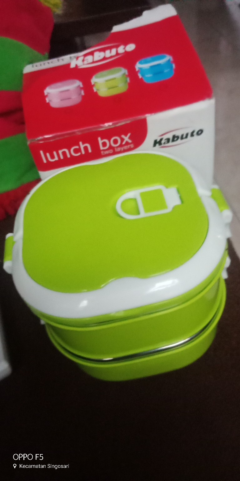 Rantang Kabuto Stainless Persegi Luch Box 2layer Bl4218-2