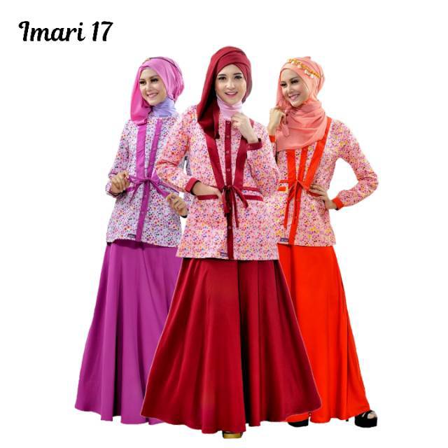 Baju Setelan Muslim Wanita Ethica Imari 17 Atasan Tunik Motif + Rok Panjang