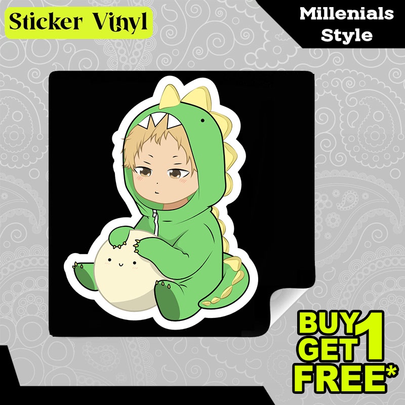 

Stiker Sticker Haikyuu!! Tsukishima Anime Bola Voli Jepang Aesthetic Bahan Vinyl Satuan Anti Air