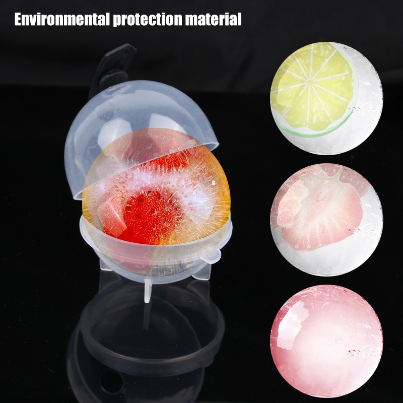 4pcs/set Cetakan Es Batu Bulat Plastik Transparan Ukuran Besar/Cetakan Ice Ball Homemade Untuk Bar/Gadget Pembeku Es Krim Dapur