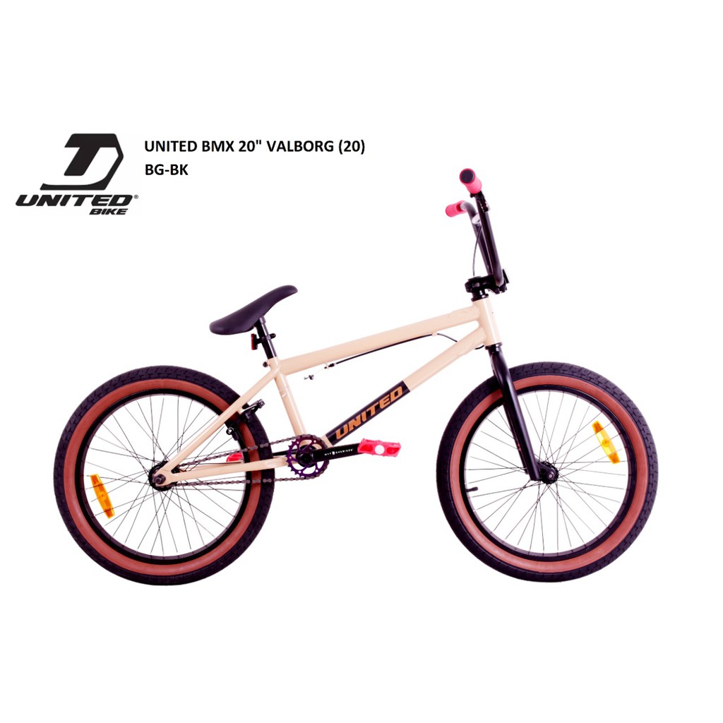  SEPEDA BMX UNITED 1SPEED VALBORG 20inch Warna BEIGE 