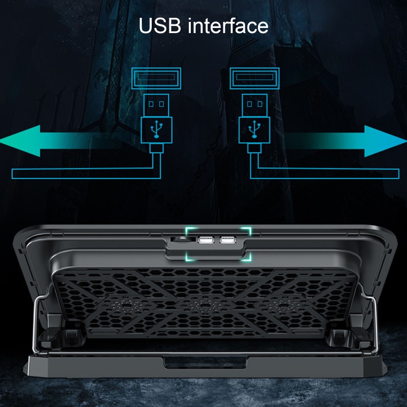 Zzz Kipas Pendingin Laptop Gaming 5 Ketinggian Adjustable Tenaga USB Dengan 6 LED Ukuran 11-18 &quot;