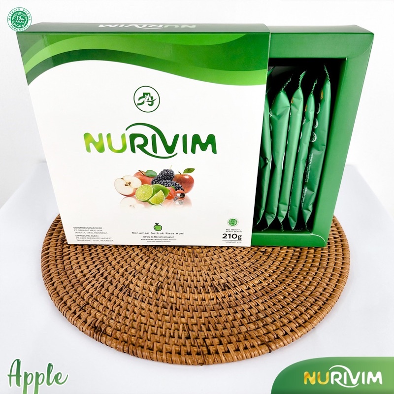 NURIVIM Rasa Apple 1box isi 14Sachet - BPOM Detox Tubuh, Pelangsing / Diet