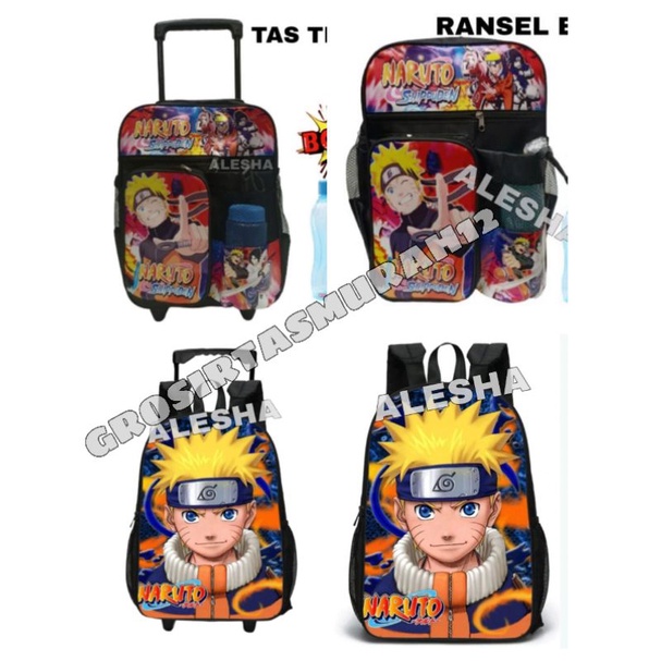 TAS RANSEL ANAK KARAKTER NARUTO GRATIS BOTOL MINUM - TAS ANAK - TAS TROLI