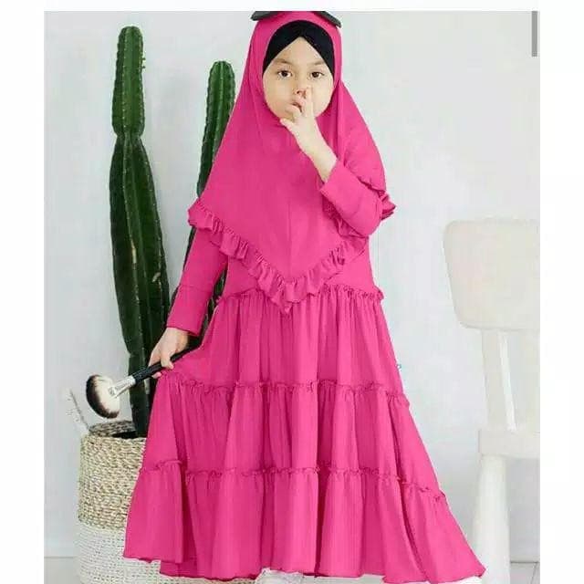 Azzahra Syari Kids Baju Muslim Gamis Anak Perempuan Usia 8-9-10 tahun