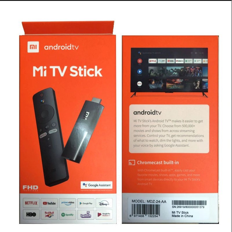 Xiaomi Mi TV Stick Smart Android 9.0 Set Top Box Full HD Chromecast Netflix + Remote 4k