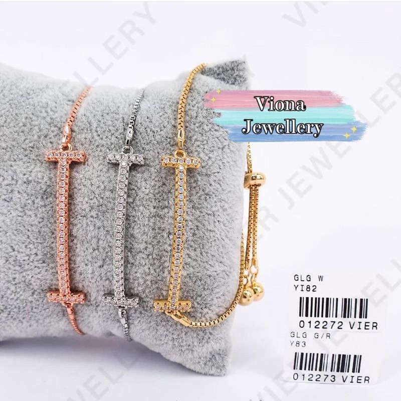 Gelang Serut (Vier) Replika Berlian / Lapis Emas