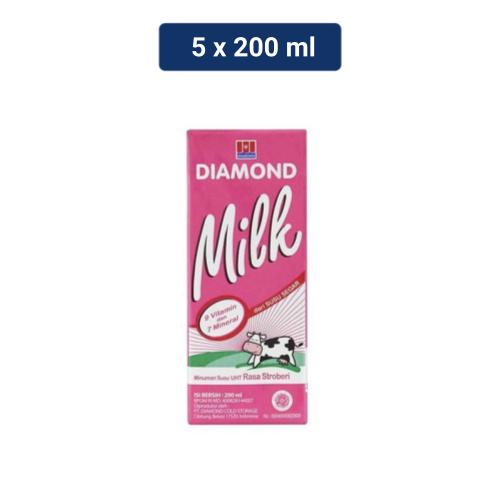 

Diamond Milk Susu UHT Strawberry 5 x 200 mL