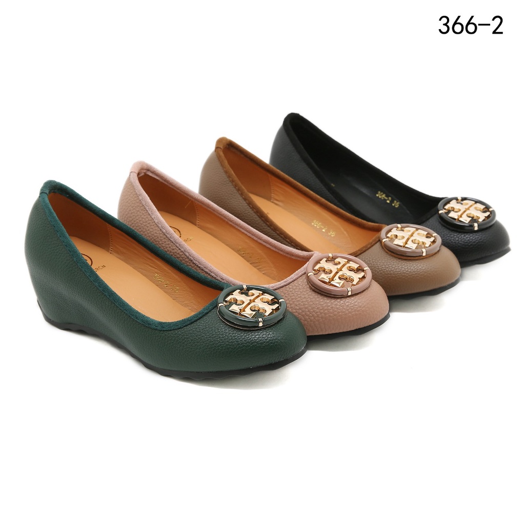 TB Wedges Shoes Togo Leather #366-2