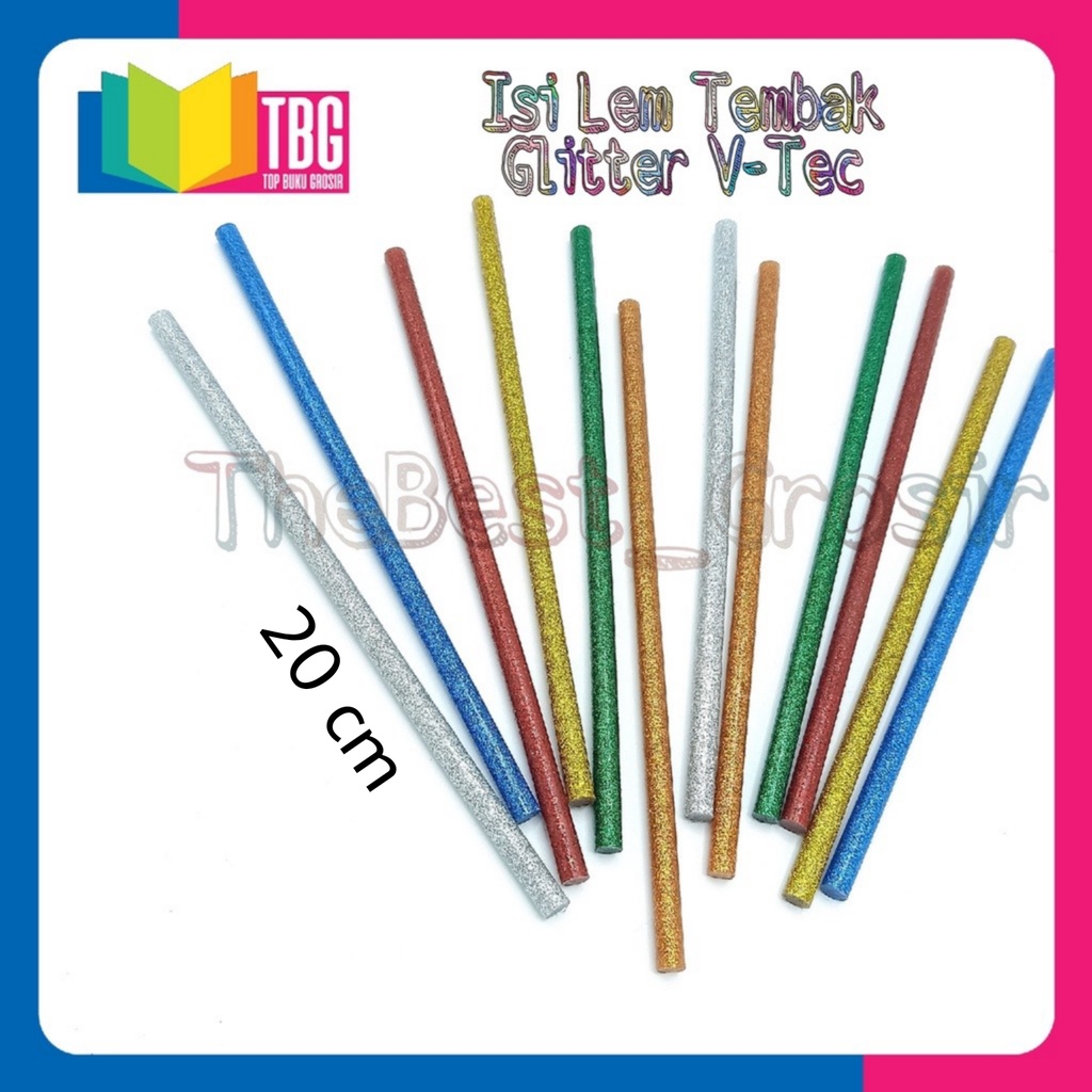 

1 PCS ISI LEM TEMBAK KECIL GLITTER 20CM V-TEC / REFILL GLUE GUN GLITTER/ GLUE STICK COLOUR GLITTER