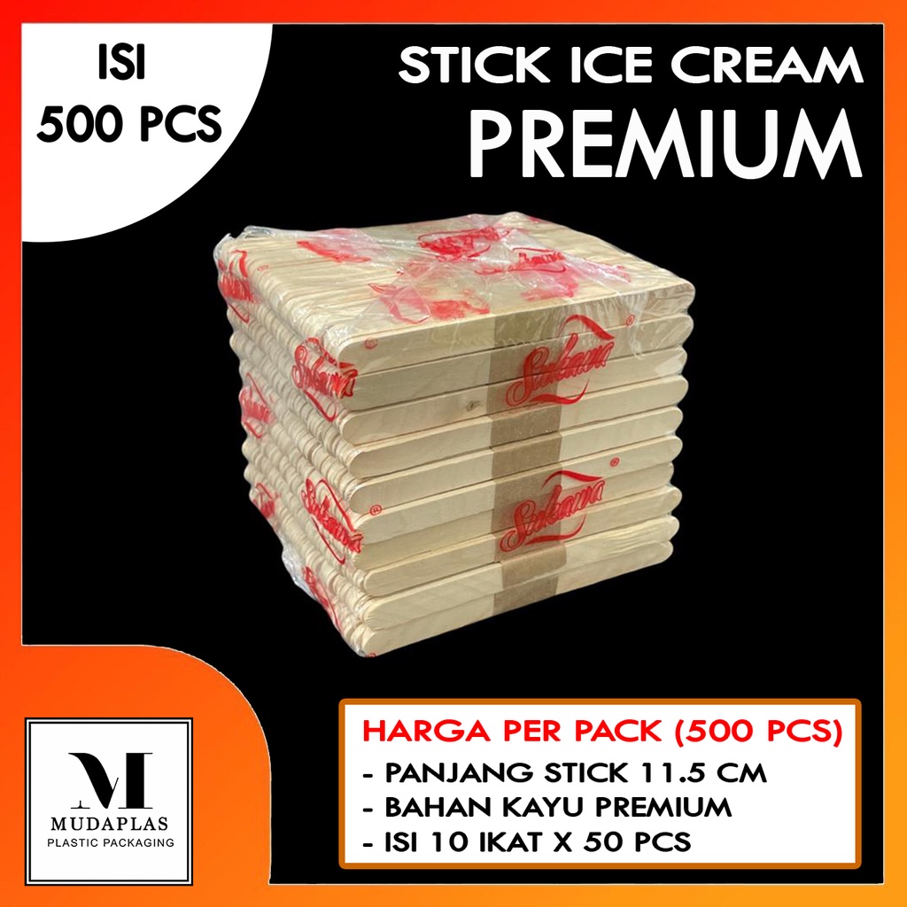 Stick Ice Cream Premium / Stik Kayu Gagang Es Krim Polos isi 500 pcs