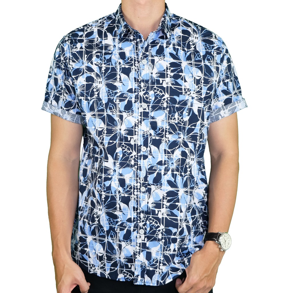 AMSPRO kemeja pria / kemeja casual / kemeja motif / kemeja printing / kemeja kerja Pd-39