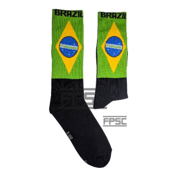 Kaos Kaki Sock Motif Bendera Brazil Flag