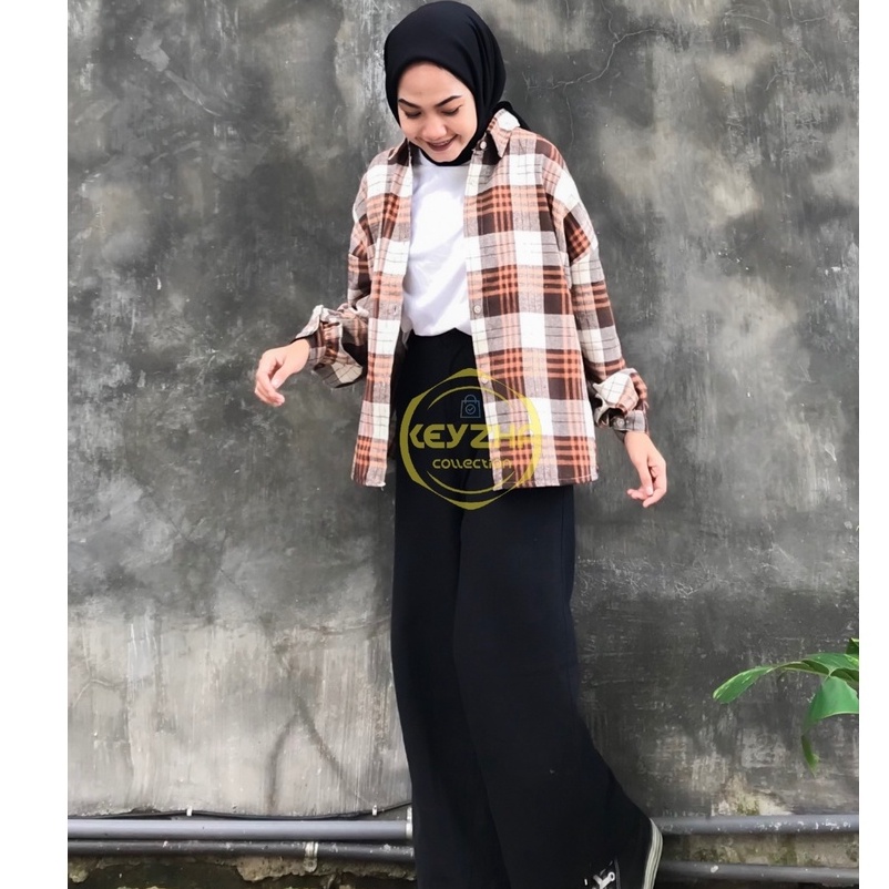 bianca kemeja tartan flanel