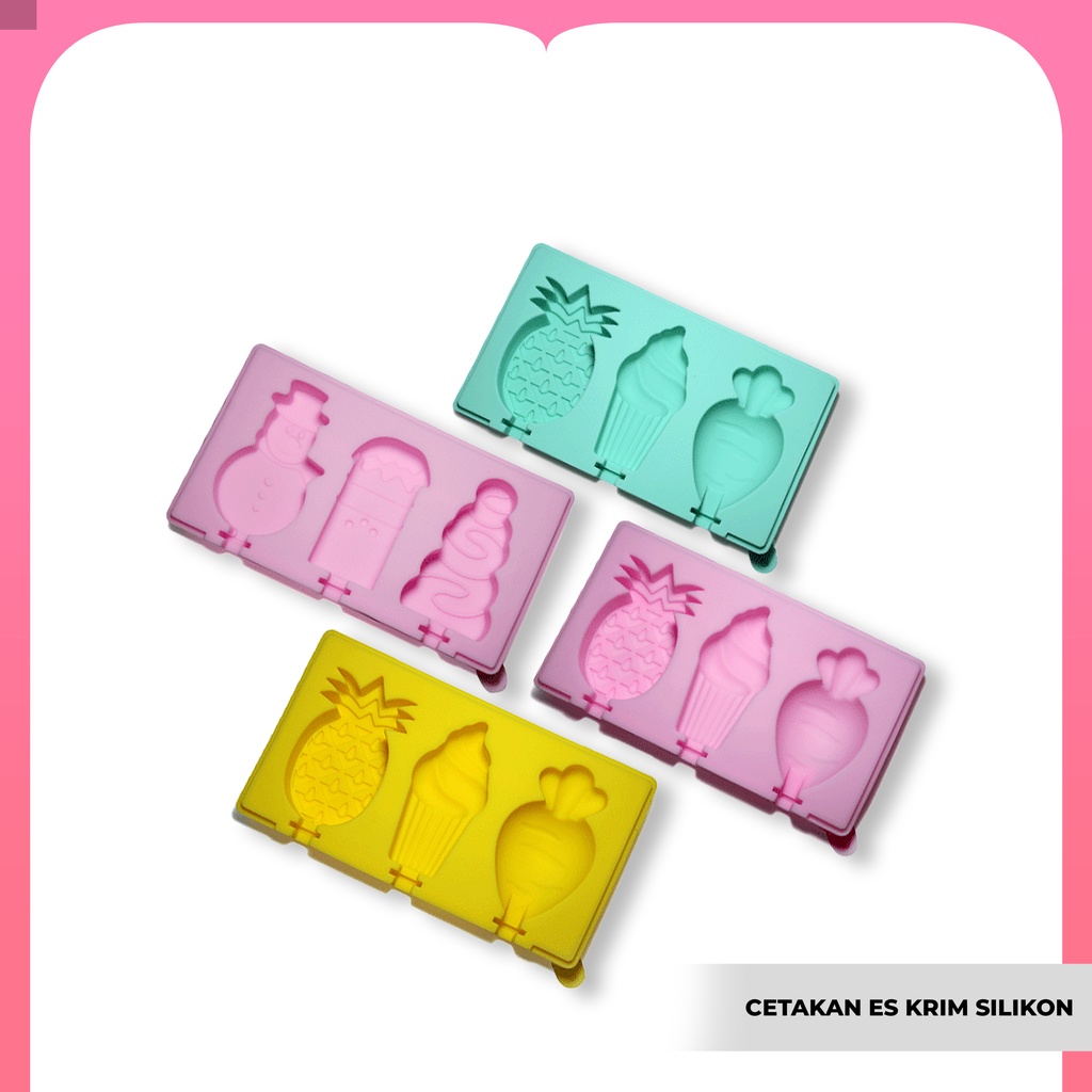Cetakan Es Krim Silikon Unik&Lucu / Cetakan Es Krim Motif Lucu Import Termurah