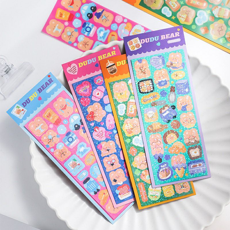 

Stiker jurnal dekorasi scrapbook lucu bentuk beruang imut