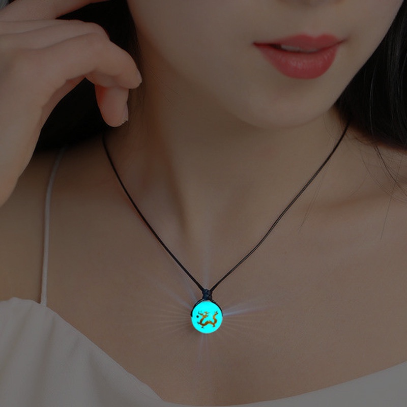 Kalung Manik-Manik 12 Shio Hewan luminous Untuk Pria Dan Wanita