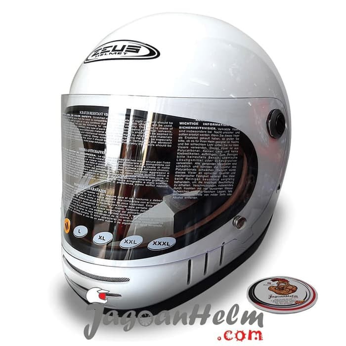 ZEUS HELM ZS816E VINTAGE GLOSSY WHITE RETRO ZS 816E CLASSIC ZS-816E